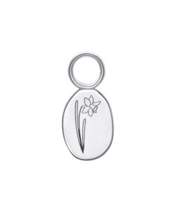 Daffodil Birth Flower Silver Charms CH-337